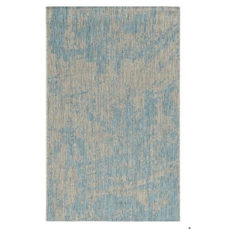 Homeroots 94 x 130 in. Teal Polypropylene Rug 375216